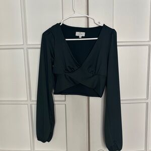 Elegant forest green Crop Top